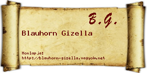 Blauhorn Gizella névjegykártya